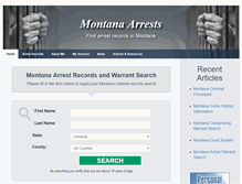 Tablet Screenshot of montanaarrests.org